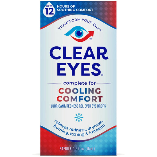 Clear Eyes Clear Eyes Cooling Comfort Redness Relief Lubricant/Redness Reliever Eye Drops, 0.5 Fl Oz Eye Drops & Lubricants