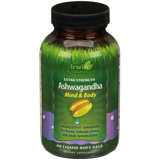 Irwin Naturals Irwin Naturals Ashwagandha, Mind & Body, Extra Strength, Liquid Soft-Gels Vitamins & Supplements