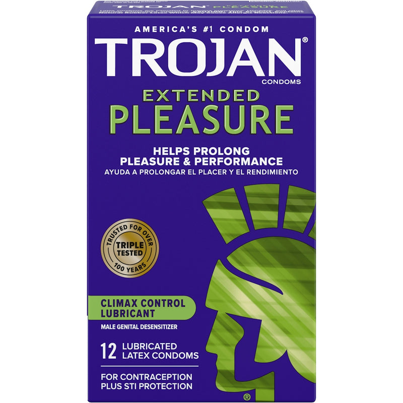 Trojan Trojan Condoms, Latex, Lubricated, Extended Pleasure 4 x 12 Condoms