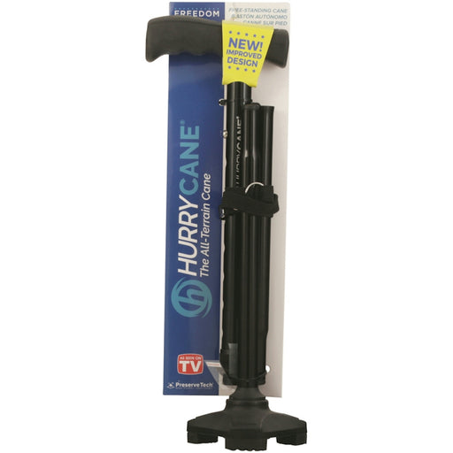 HurryCane HurryCane Drive Medical Freedom Edition Folding With T Handle - Black Canes & Walking Sticks