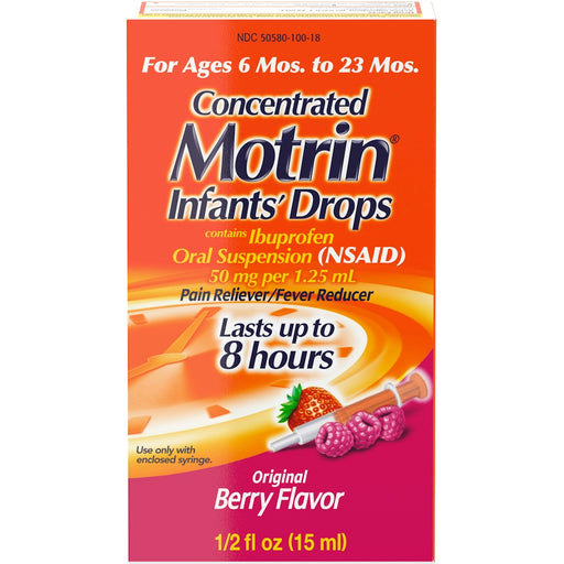 Motrin Motrin Infants' Drops Concentrated Original Berry Flavor Ibuprofen 0.5 Fl Oz Health & Beauty Maroon