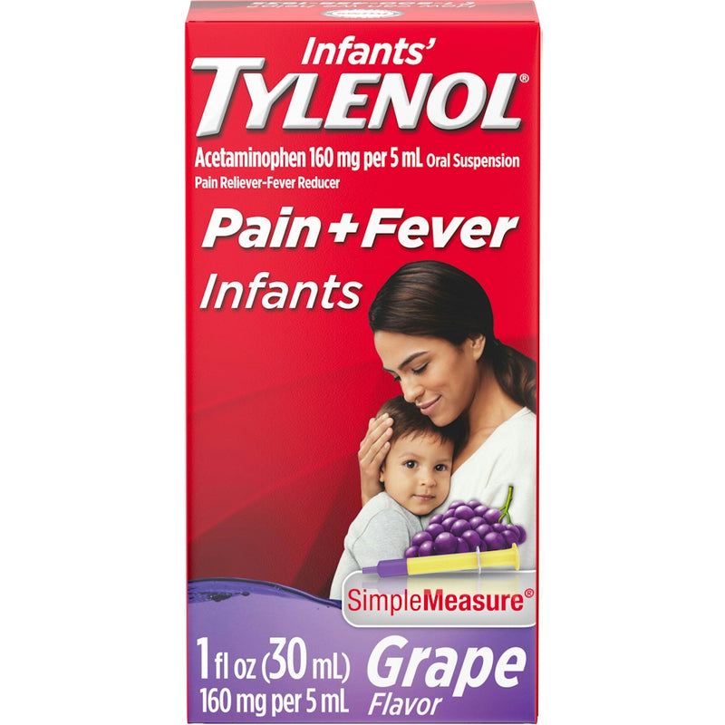 Infants' Tylenol Infants' Tylenol Pain + Fever, 160 Mg, Grape Flavor 1 Fl Oz Health & Beauty