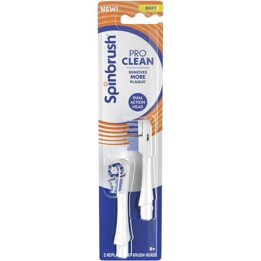 Spinbrush Spinbrush Pro Clean 8+ Soft Replacement Brush Heads Toothbrush Replacement Heads