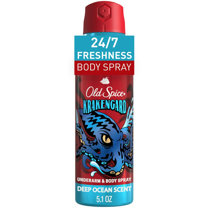 Old Spice Old Spice Aluminum Free Body Spray For Men, Krakengard, 5.1 Oz Deodorant