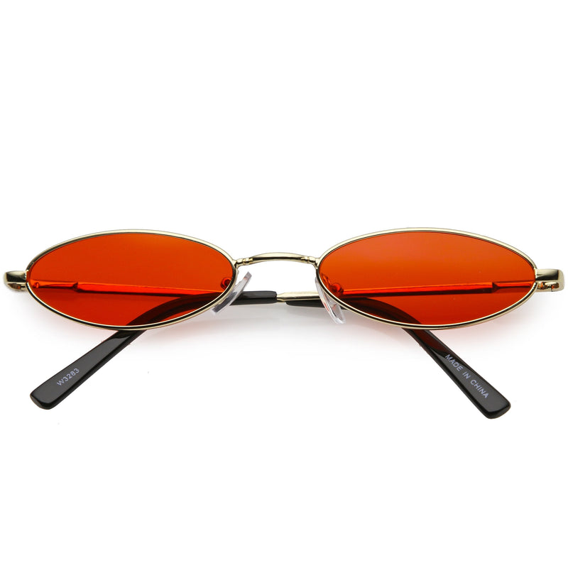 zeroUV Slim Retro Throwback 1990's Color Tone Oval Sunglasses C722 Sunglasses