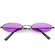 zeroUV Slim Retro Throwback 1990's Color Tone Oval Sunglasses C722 Sunglasses