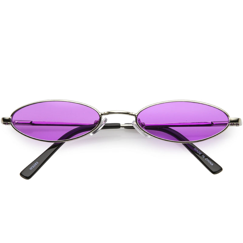 zeroUV Slim Retro Throwback 1990's Color Tone Oval Sunglasses C722 Sunglasses