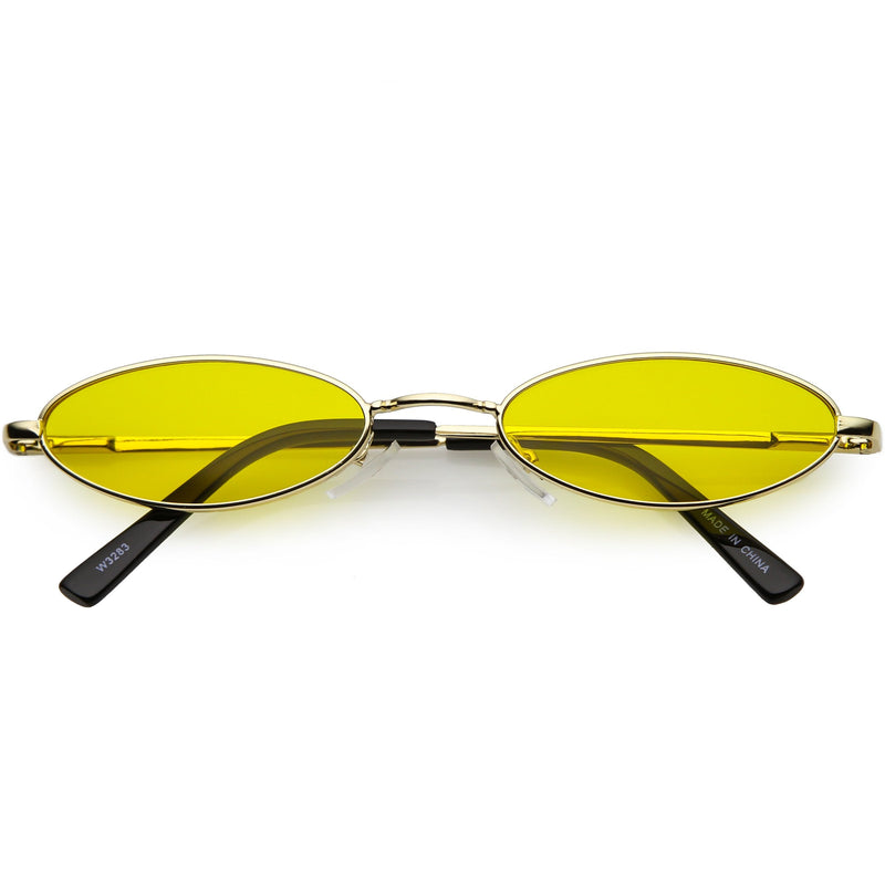 zeroUV Slim Retro Throwback 1990's Color Tone Oval Sunglasses C722 Sunglasses