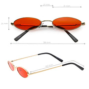 zeroUV Slim Retro Throwback 1990's Color Tone Oval Sunglasses C722 Sunglasses