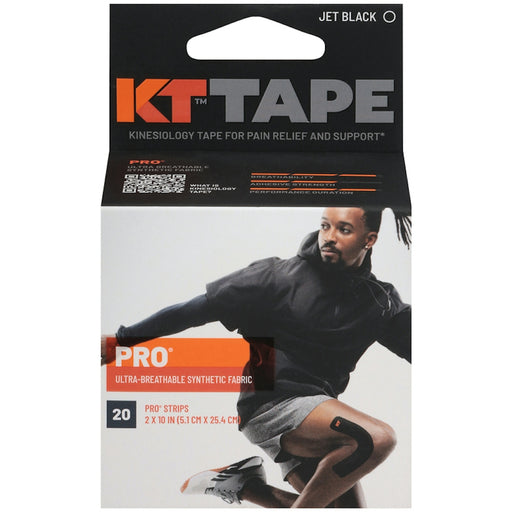 KT Tape KT Tape Pro Synthetic Kinesiology Therapeutic Sports 20 Precut, 10 Strips, Jet Black Health & Beauty