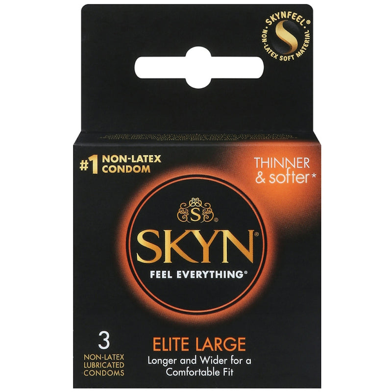 Skyn Skyn LifeStyles Non-Latex Lubricated Condoms, Elite Large 3ct Condoms Black