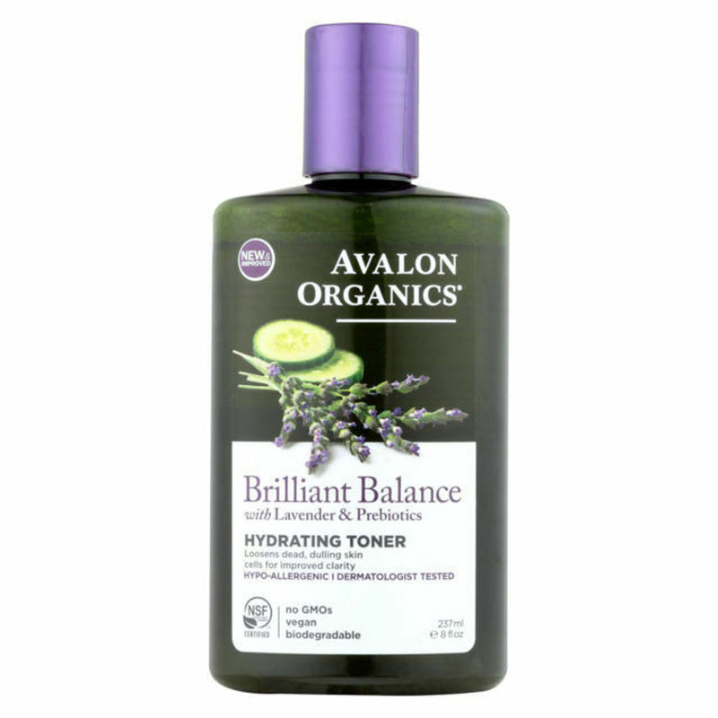Avalon Organic Botanicals Avalon Organic Botanicals Organics Brilliant Balance With Lavender & Prebiotics Hydrating Toner, 8 Ounce Toners