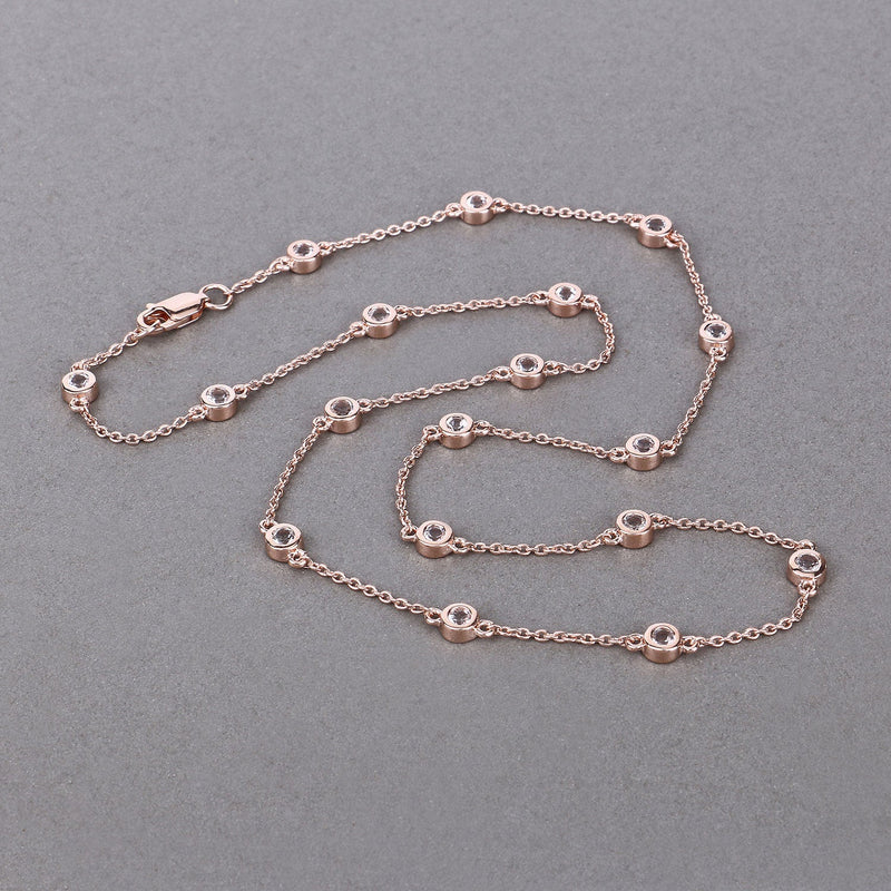 Bids.com 1.62 Carat Genuine Morganite .925 Sterling Silver Necklace Necklaces