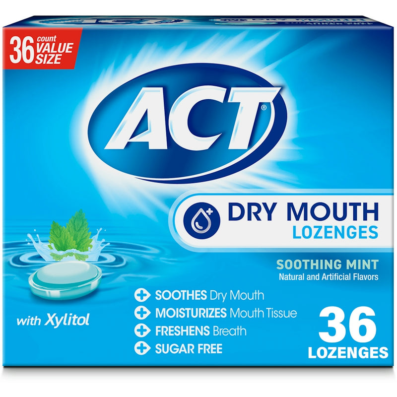 ACT ACT Dry Mouth Lozenges, With Xylitol, Soothing Mint, Value Size Health & Beauty