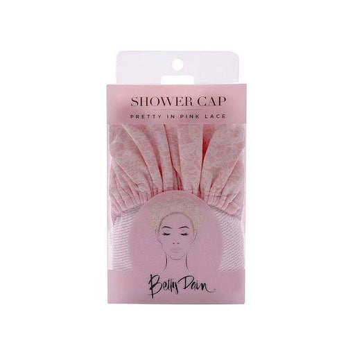 0 Betty Dain Pretty In Pink Lace Shower Cap Shower Caps Dark Gray