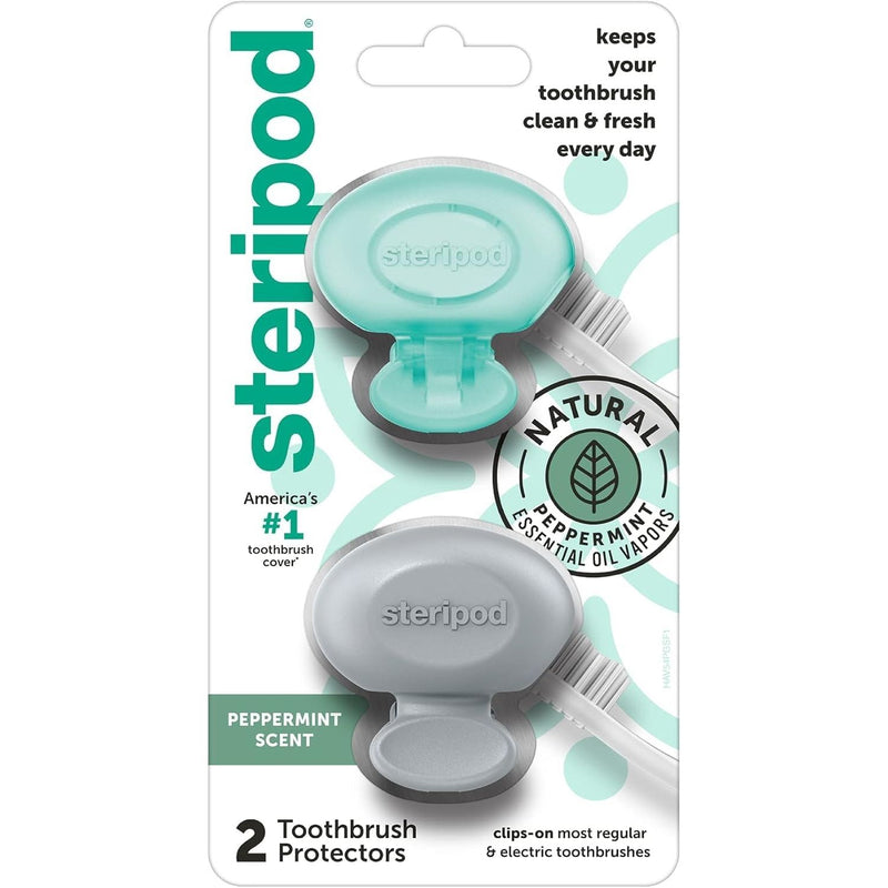 Steripod Steripod® Antimicrobial Toothbrush Protector – Peppermint (2 Count) Oral Care