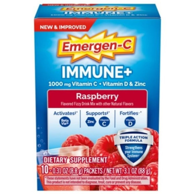 Emergen-C Emergen-C  Immune Support +Fizzy Drink Mix  Raspberry 10Ct Vitamins & Supplements