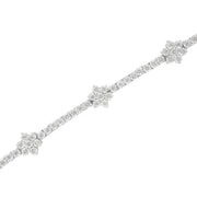 Bids.com .925 Sterling Silver 1.0 cttw Miracle-Set Diamond Floral Station Tennis Bracelet (I-J Color, I3 Clarity) - 7-1/2" Bracelets