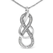 Bids.com 925 Sterling Silver Diamond Accent Interlocking Infinity Pendant Necklace (H-I Color, I2-I3 Clarity) - 18" Inches Necklaces