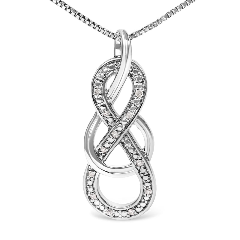 Bids.com 925 Sterling Silver Diamond Accent Interlocking Infinity Pendant Necklace (H-I Color, I2-I3 Clarity) - 18" Inches Necklaces