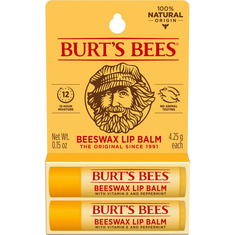 Burt's Bees Burt's Bees 100% Natural Origin Moisturizing Lip Balm, Original Beeswax, 2 Tubes Lip Balms & Treatments