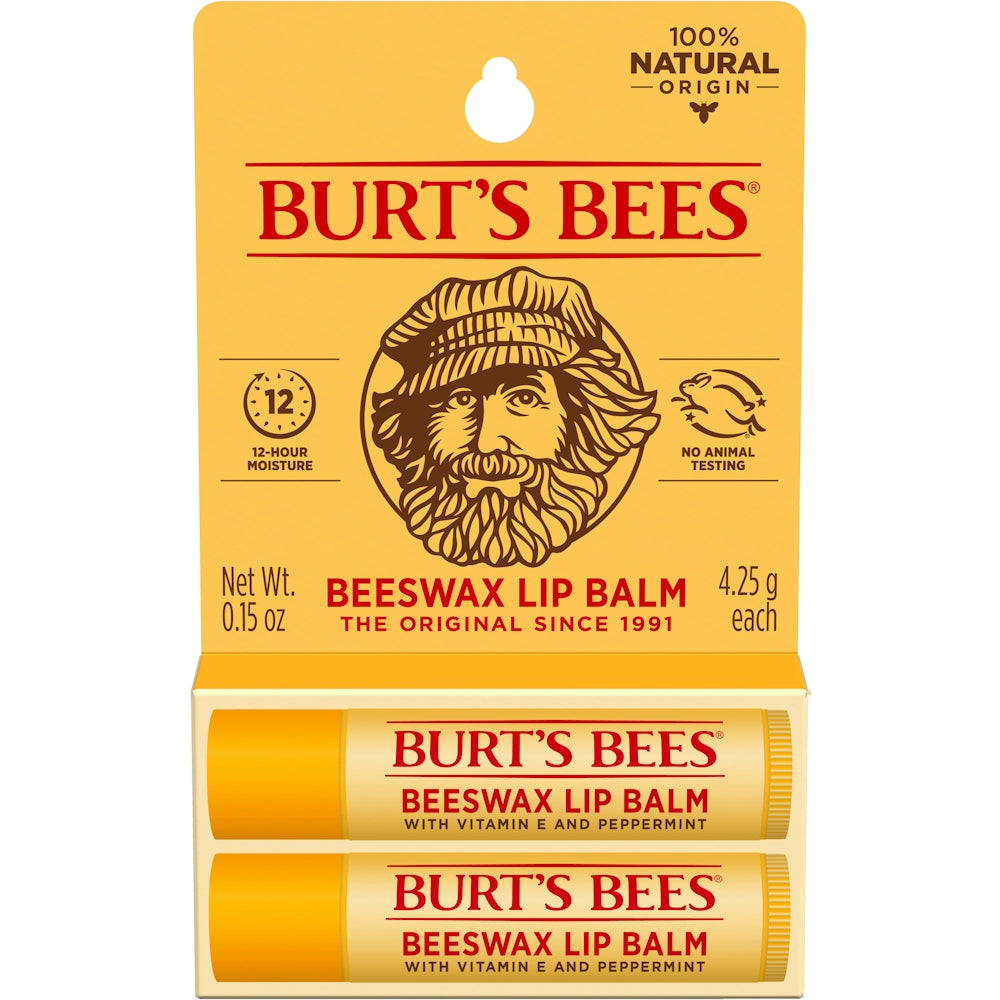 Burt's Bees Burt's Bees 100% Natural Origin Moisturizing Lip Balm, Original Beeswax, 2 Tubes Lip Balms & Treatments