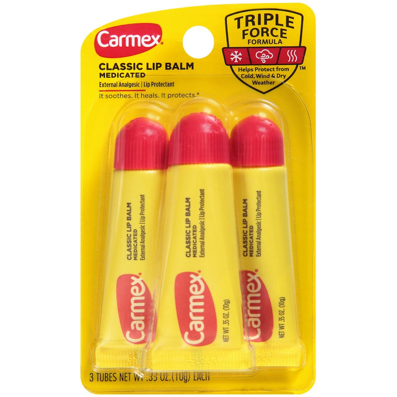 Carmex Carmex Lip Balm Tube Classic Medicated 0.35 Ounce 3 Count (10.3ml) Lip Balms & Treatments