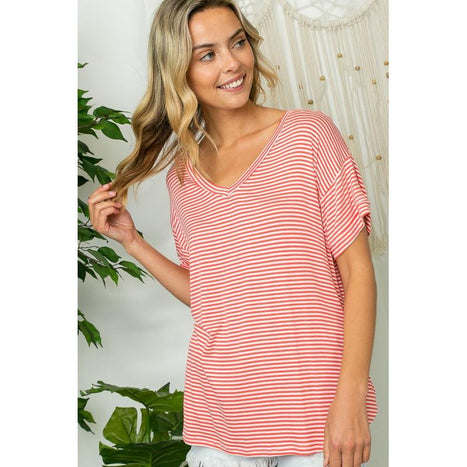 Plus Pin Stripe Boxy Top