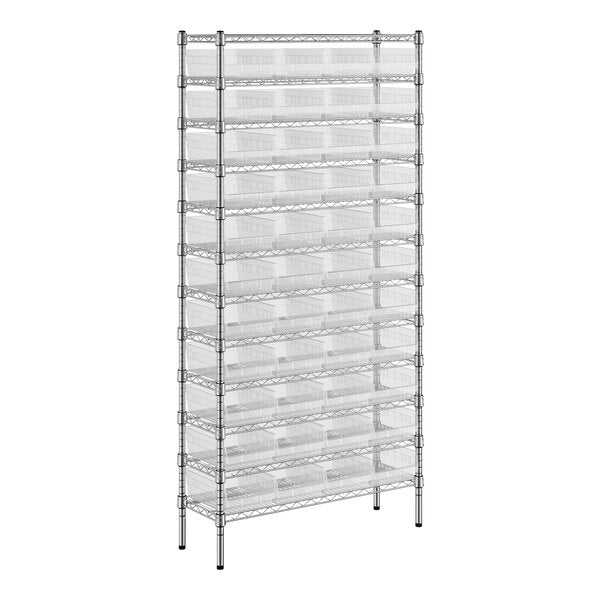 Regency Space Solutions Regency Space Solutions Quantum Storage Systems Shelf Bin, Clear, Polypropylene,4 In QSB107CL Cabinets & Storage