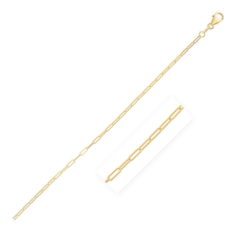 Bids.com 14K Yellow Gold Fine Paperclip Anklet (1.5mm) Accessories
