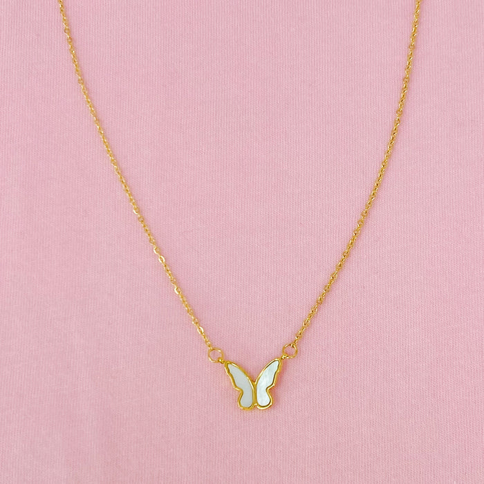 Golden Shell Butterfly Necklace