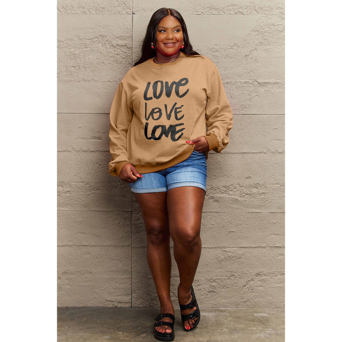 Simply Love LOVE Round Neck Sweatshirt