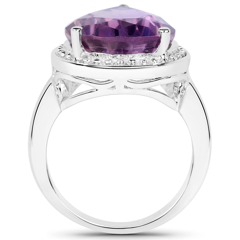 Bids.com 9.00 Carat Genuine Amethyst .925 Sterling Silver Ring Rings