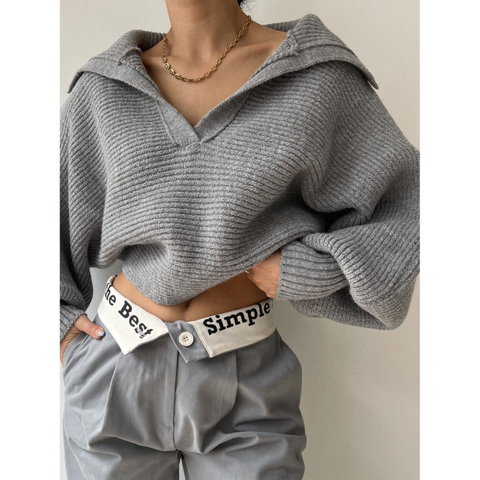 Johnny Collar Long Sleeve Sweater