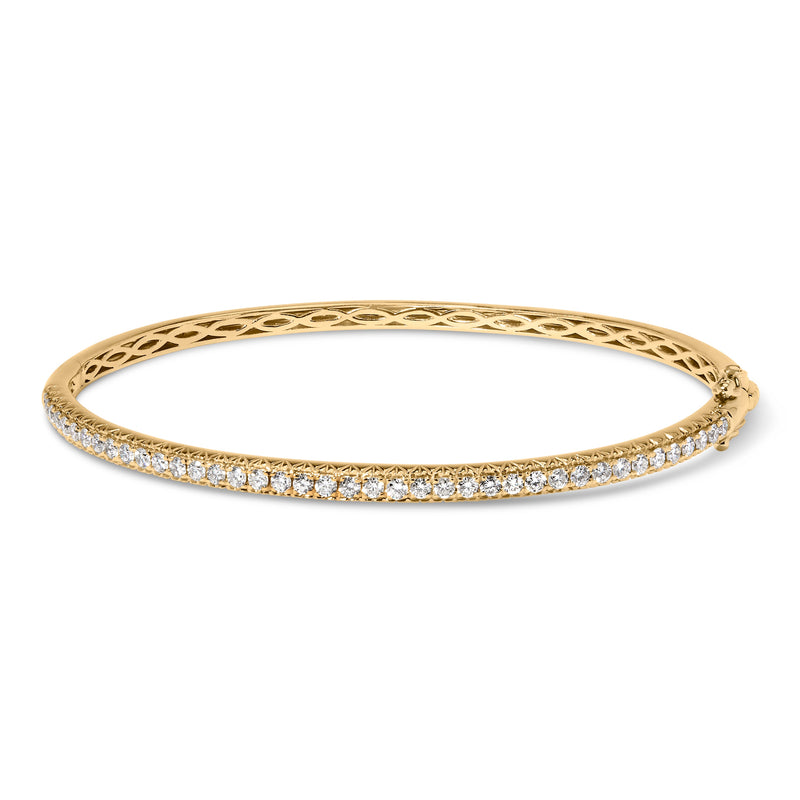 Bids.com 14K Rose Gold 1.00 Cttw Half Eternity Diamond Bangle Bracelet (G-H Color, SI2-I1 Clarity) - 7" Inches Bracelets