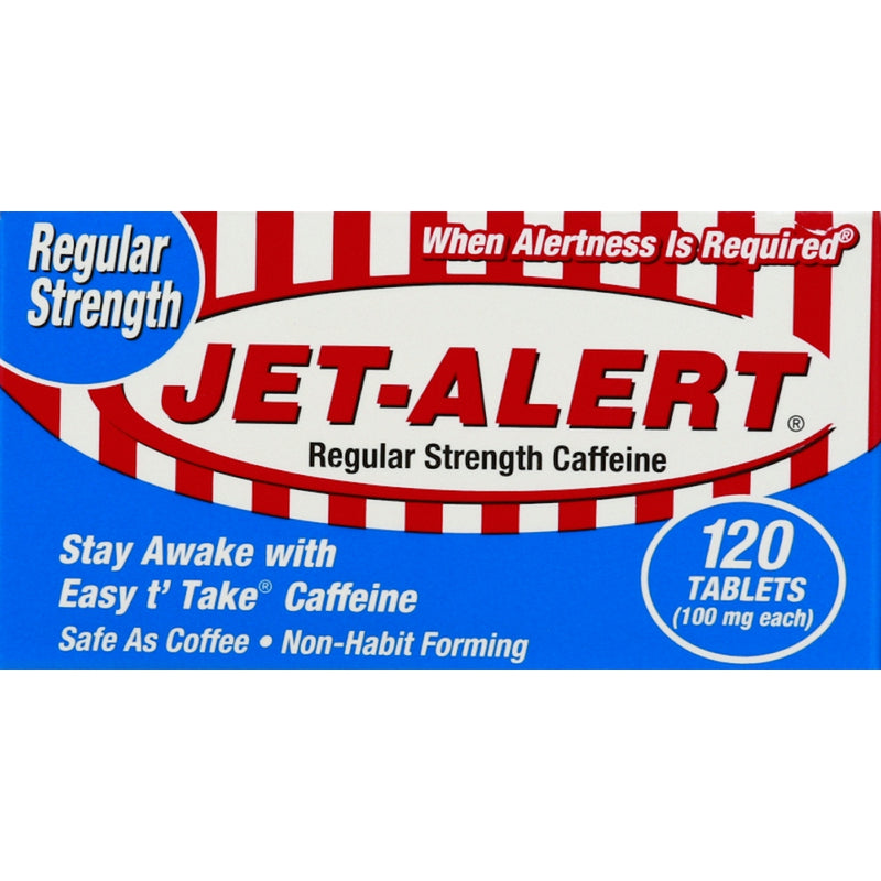 Jet Alert Jet Alert 100 MG Each Regular Strength Caffeine Tablets 120ct Health & Beauty