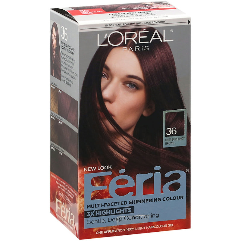Loreal Feria L Oreal Paris Permanent Hair Color 36 Deep Burgundy Brown Hair Color