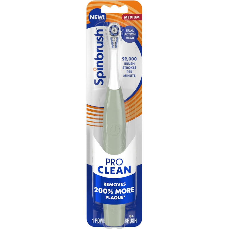Spinbrush Spinbrush Pro Clean 8+ Medium Powered Toothbrush Toothbrushes White Smoke