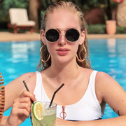 zeroUV Steampunk Vintage Circle Round Flip Up Vintage Sunglasses 8793 Sunglasses