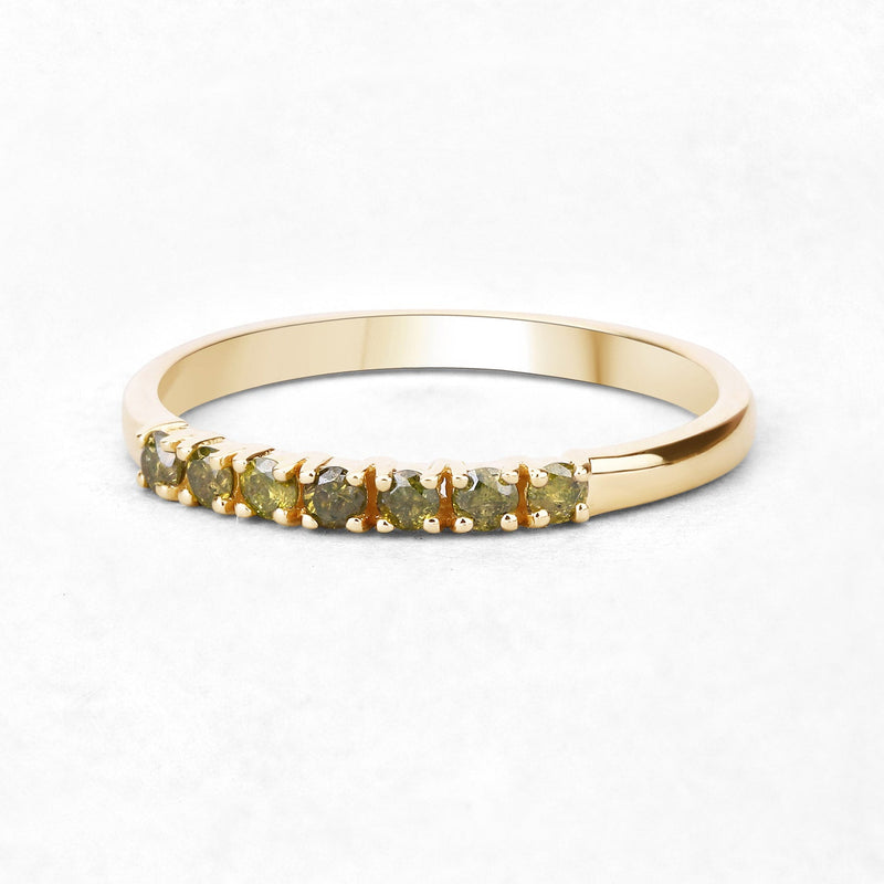 Bids.com 0.22 Carat Genuine Dark Yellow Diamond 14K Yellow Gold Ring (I1-I2) Rings
