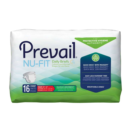 Prevail Prevail Nu-Fit Incontinence Adult Daily Briefs, Large - Bag Of 20 Bicycle Shorts & Briefs White Smoke
