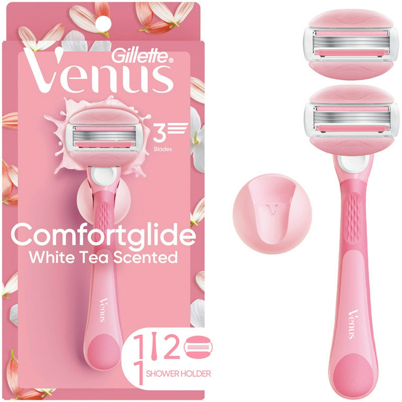 Gillette Gillette Venus ComfortGlide White Tea Women's Razor – 1 Handle + 2 Blade Refills Razors & Razor Blades