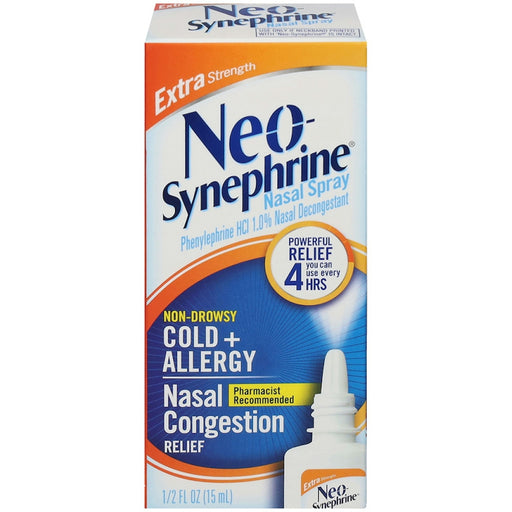 Neo-Synephrine Neo-Synephrine Nasal Spray, Extra Strength, Non Drowsy, Cold + Allergy 0.5 Fl Oz Health & Beauty