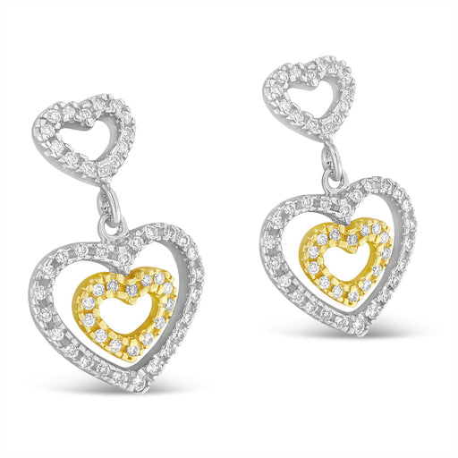 Bids.com 14K Two Toned 1/2 cttw Round Cut Diamond Earrings (H-I, SI1-SI2) Earrings