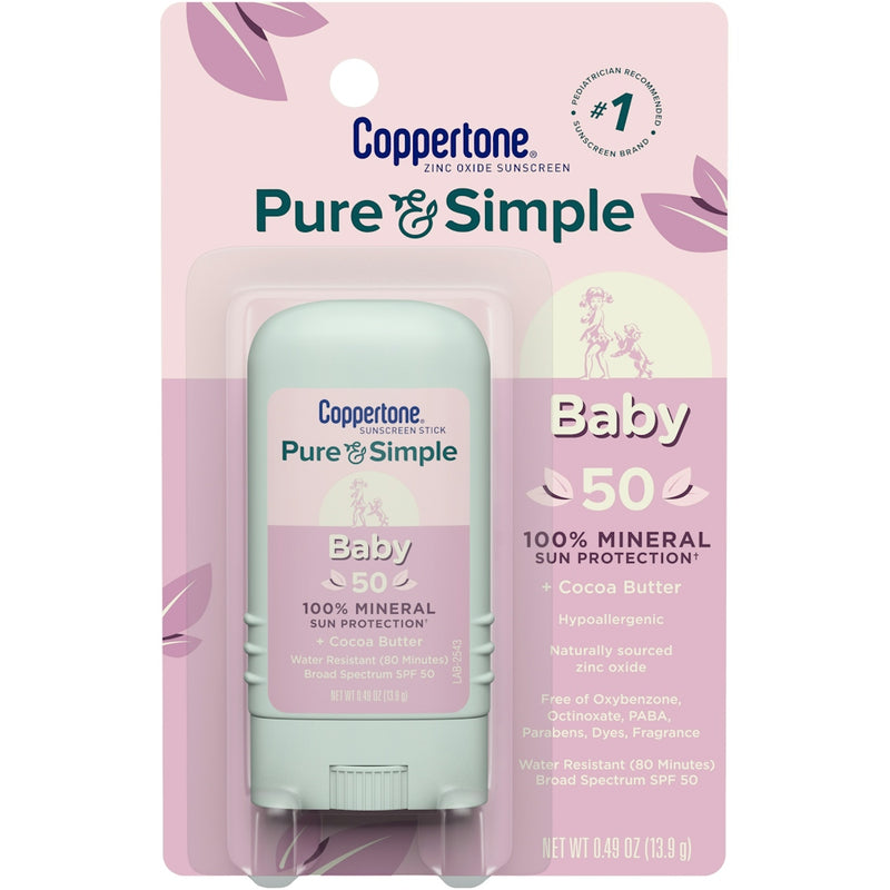 Coppertone Coppertone Pure & Simple Baby Mineral Sunscreen Stick, SPF 50, .49 Oz Sunscreen