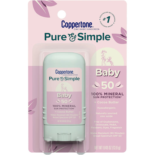 Coppertone Coppertone Pure & Simple Baby Mineral Sunscreen Stick, SPF 50, .49 Oz Sunscreen