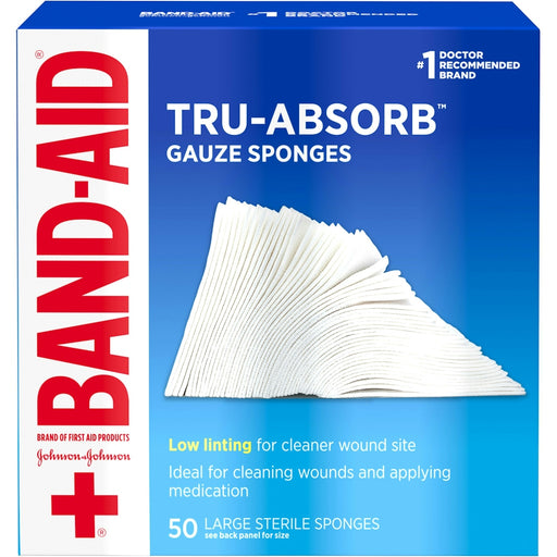 Band-Aid Band-Aid Brand Mirasorb Gauze Sponges – Large 4" x 4" (50 Count) First Aid
