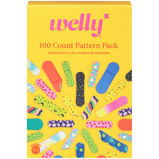 Welly Welly Flex Fabric Assorted  Bandages Pattern Pack 100Ea Medical Tape & Bandages