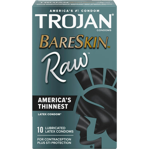 Trojan Trojan Bareskin Raw Lubricated Latex Condoms Condoms Dim Gray Default Title