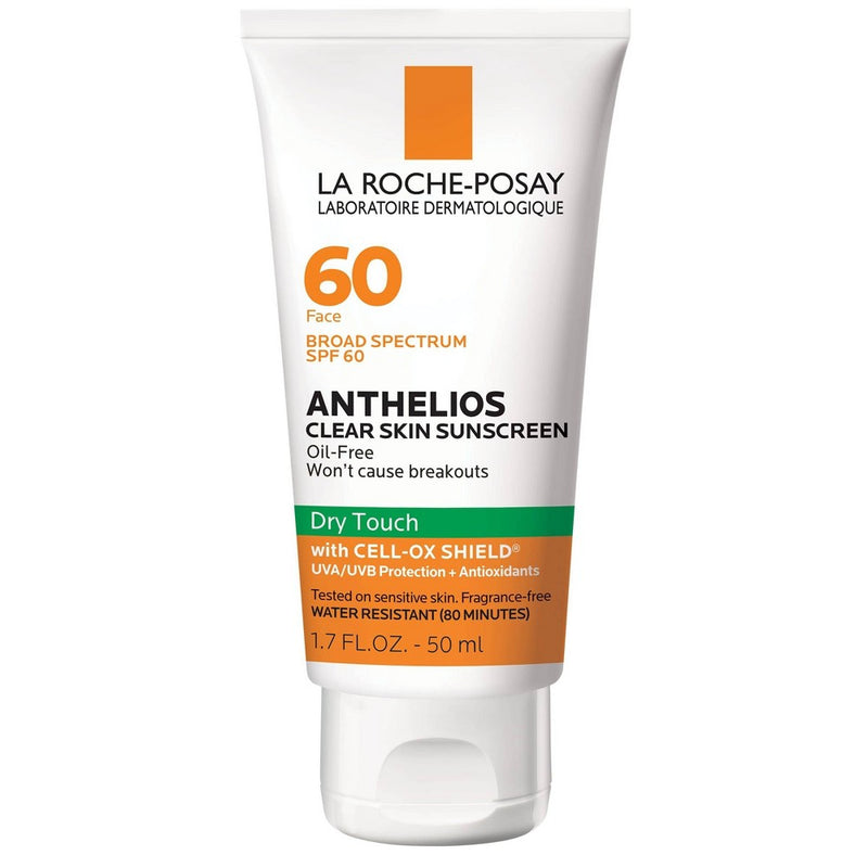 La Roche-Posay La Roche-Posay Anthelios Clear Skin, Dry Touch Face Sunscreen, Oil Free With SPF 60, 1.7 Fl. Oz Sunscreen